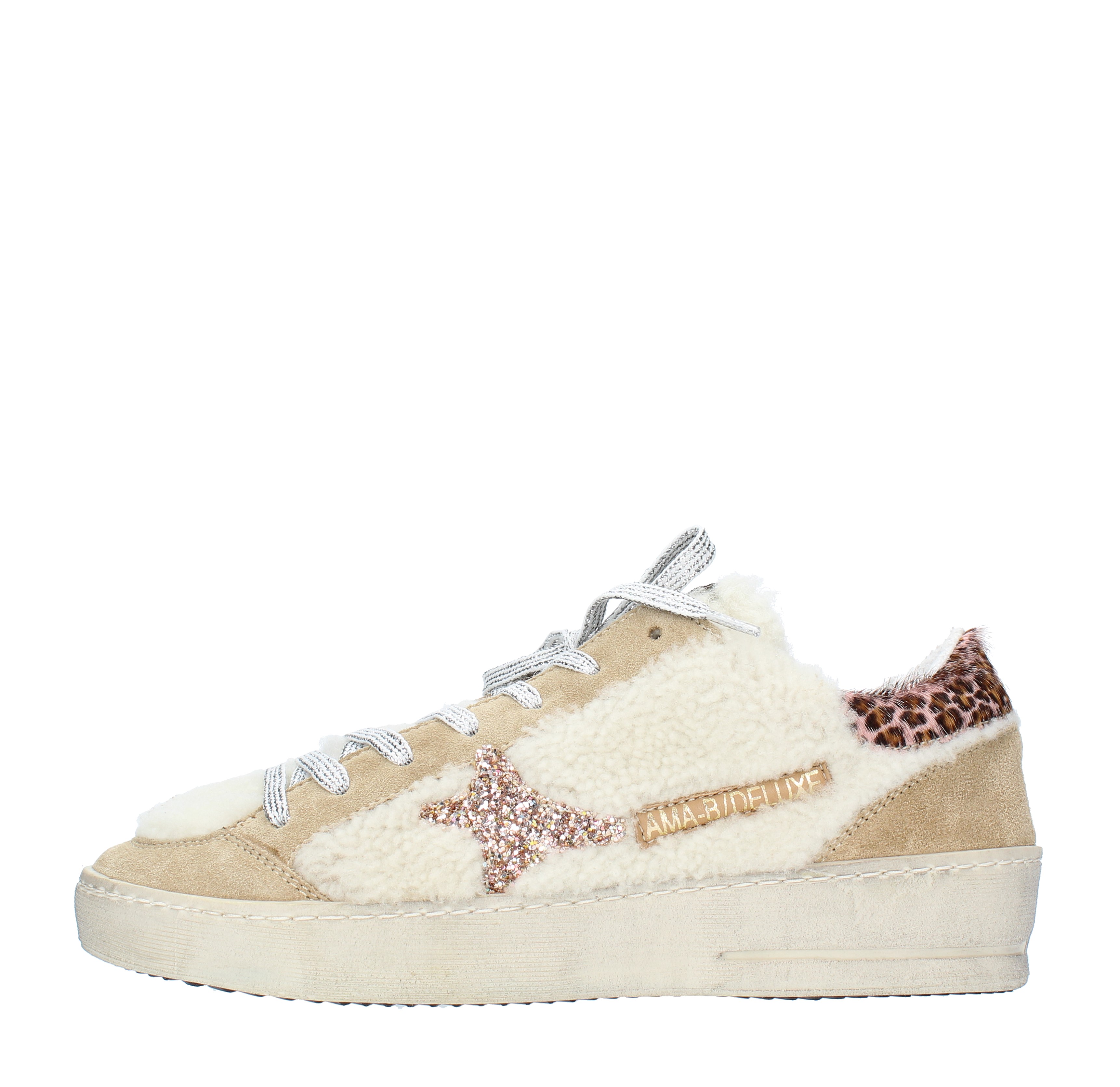 Sneakers modello 2258 SLAM in camoscio ed ecopelliccia AMA BRAND Ginevra calzature